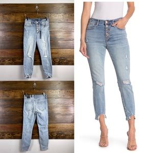 Blue Ellie High Rise Button Front Skinny Jeans New Size 26